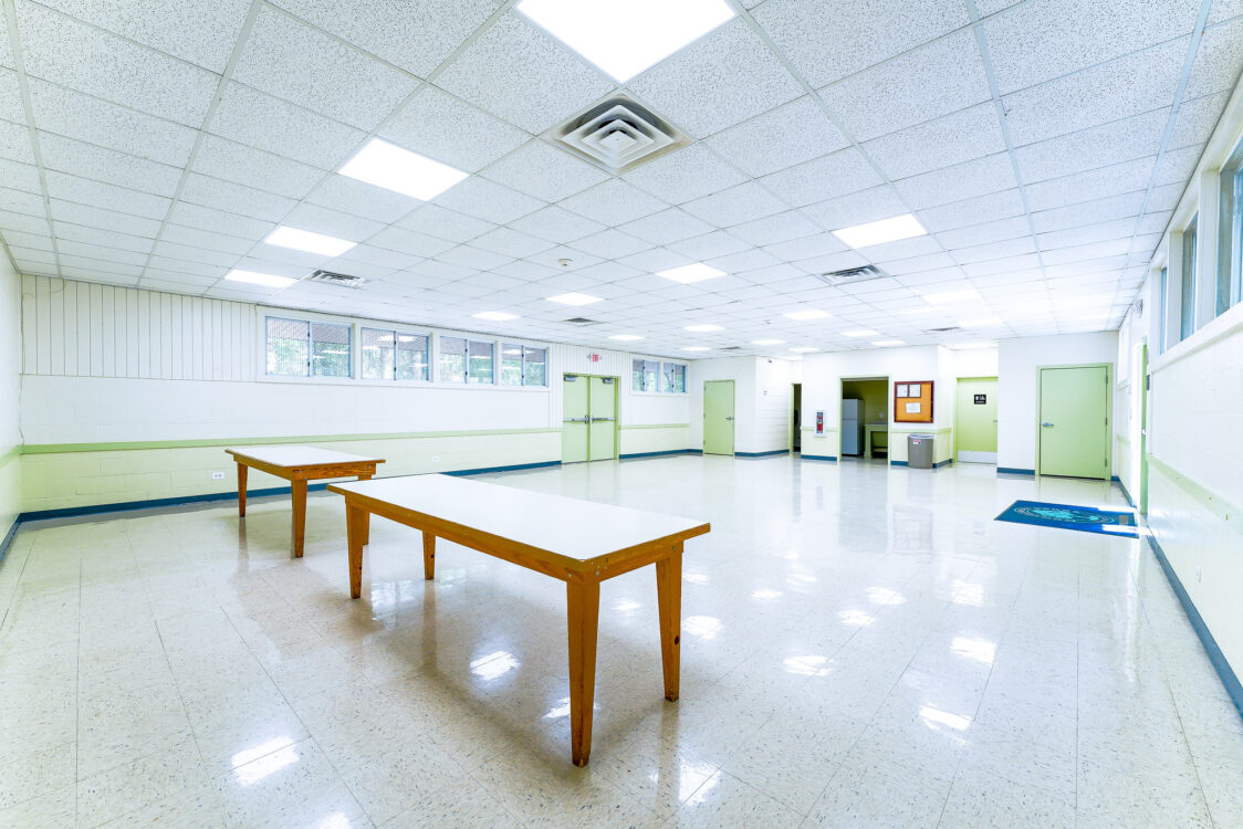 Interior of the Kemp Mill Estates public activity building