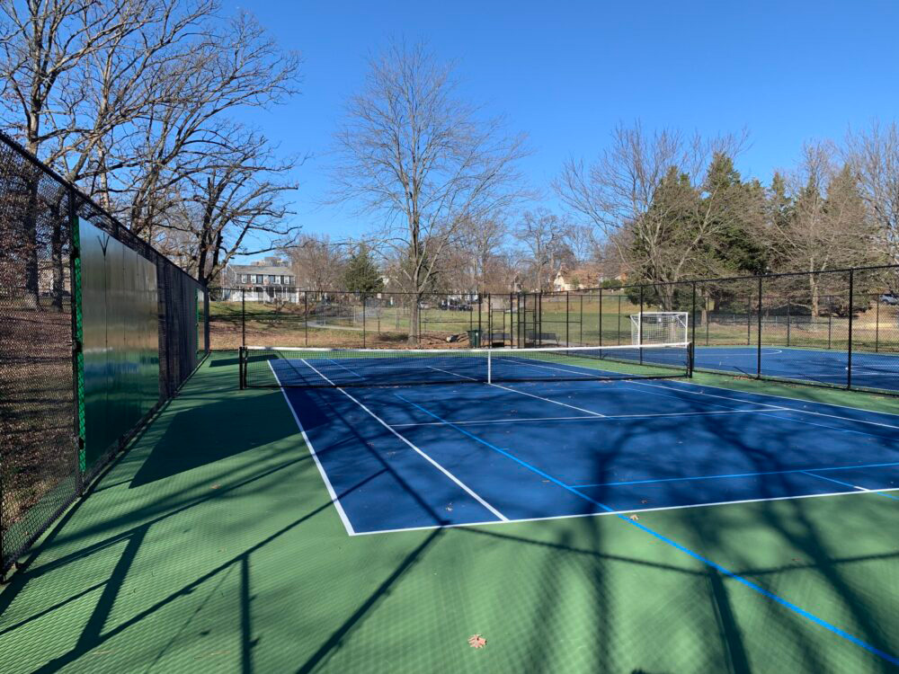 tennis court with pickleball overlay