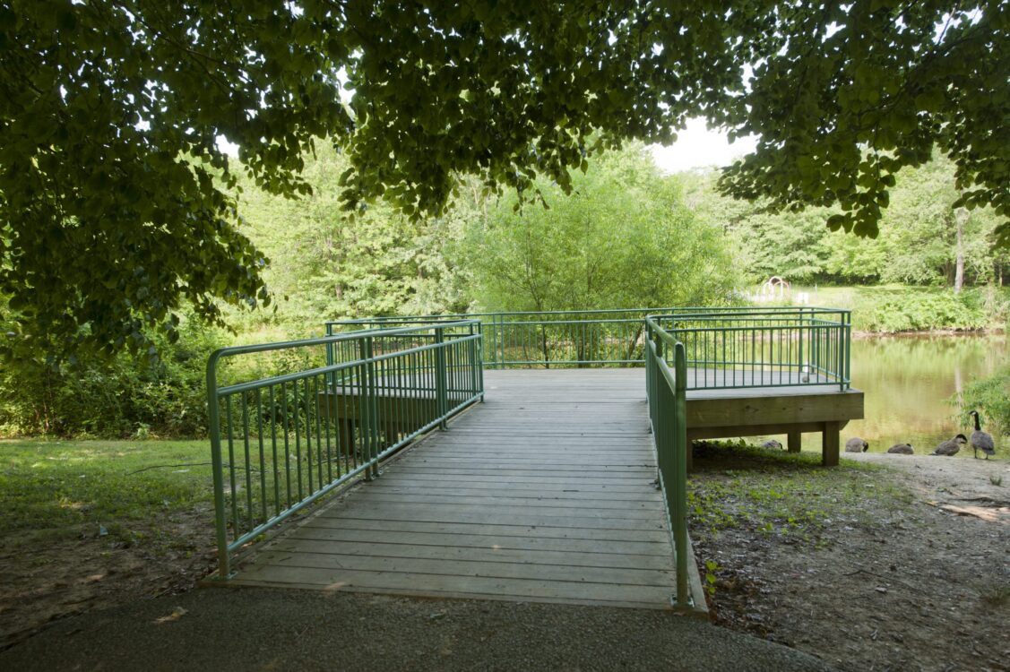 overlook of a lake at Edgewood Neighborhood Park