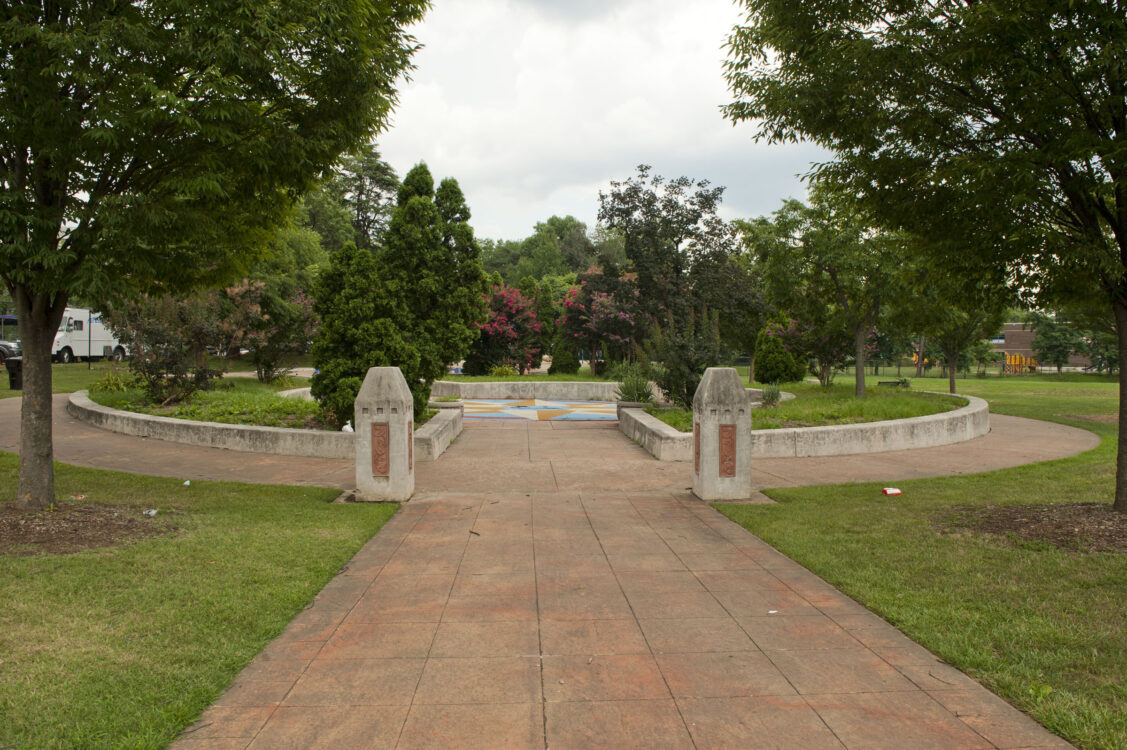 Pathway to roundabout at New Hampshire Estates Neighborhood Park