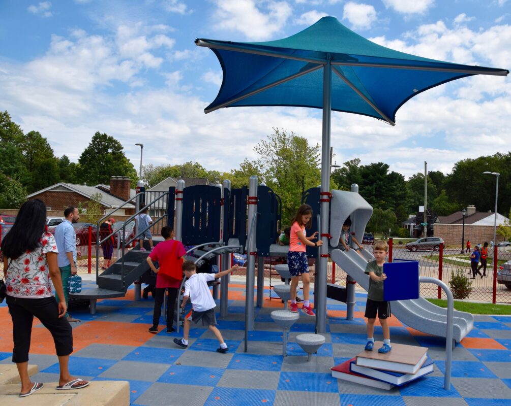 children on playground equipment Wheaton Local Park