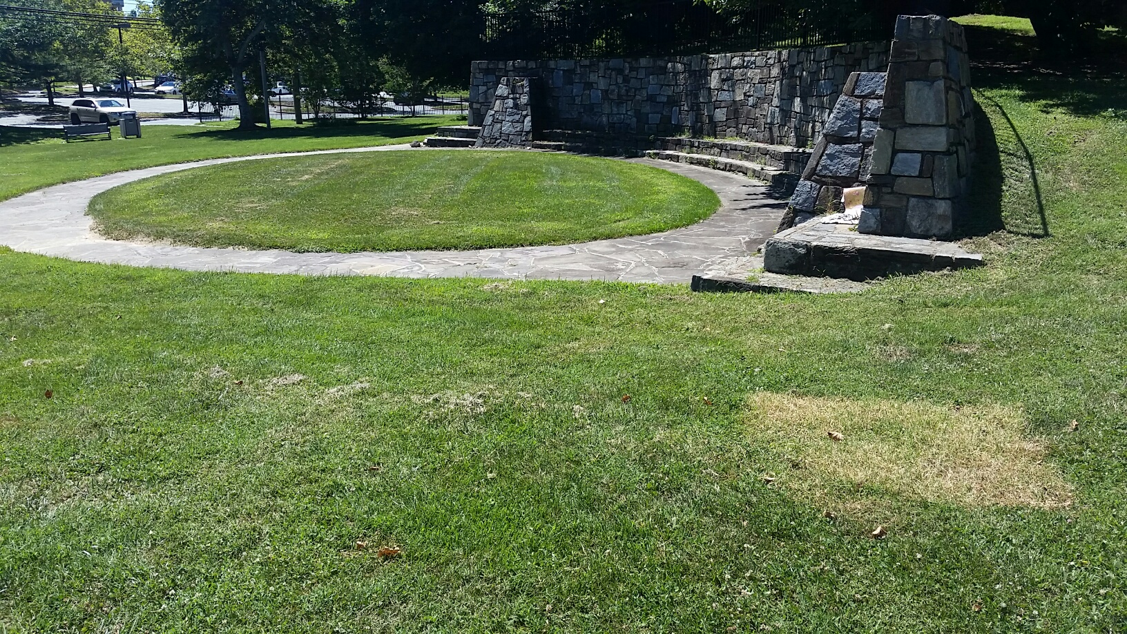 germantown square urban park green space and wall