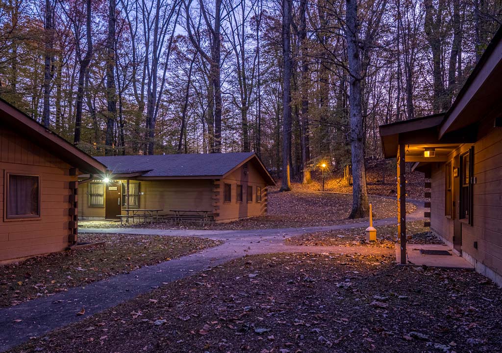 group of overnight cabins