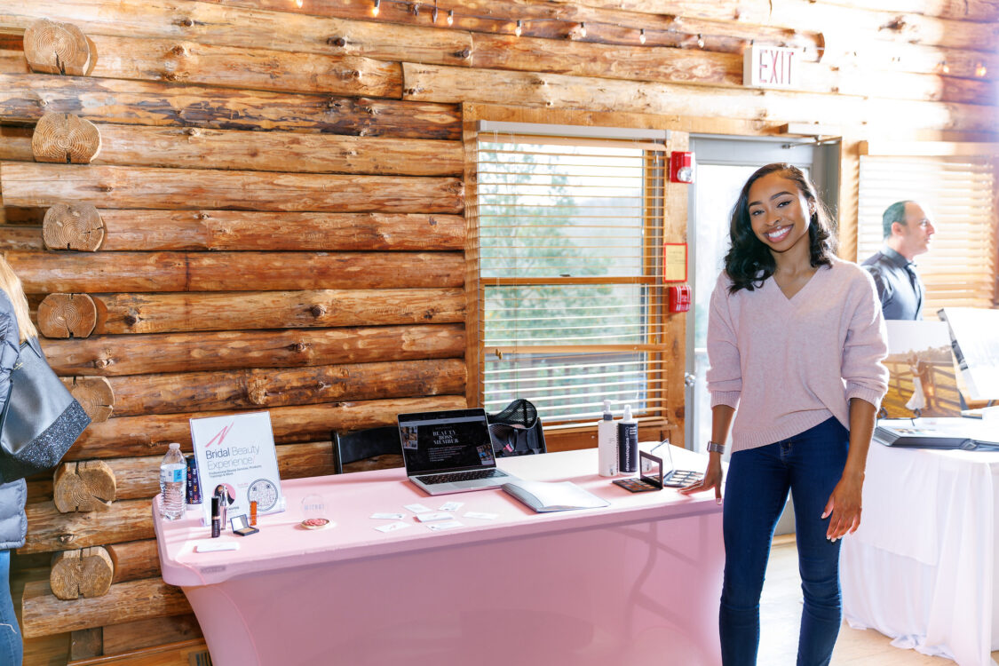 bridal beauty experience vendor at open house for seneca lodge