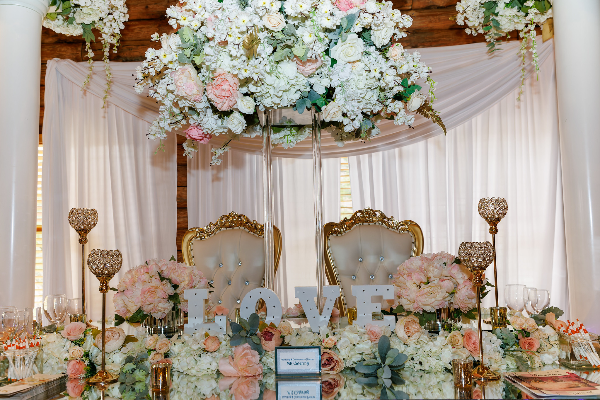 table setting for bride and groom 