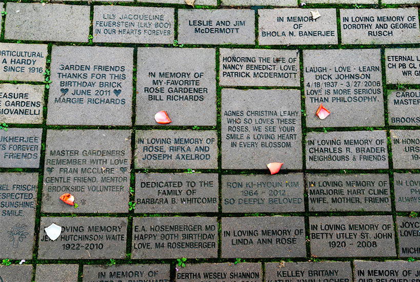 Commemorative Brick Donations brookside Gardens