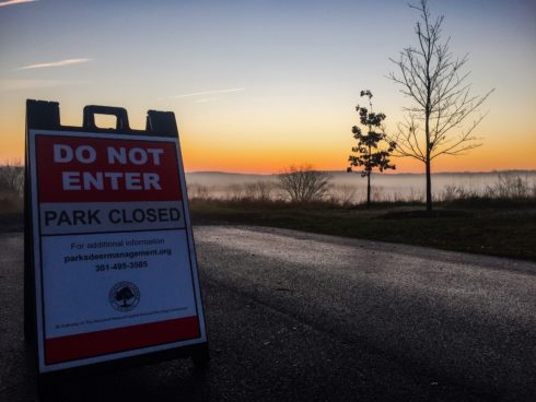 Do Not Enter, Park Closed sign 