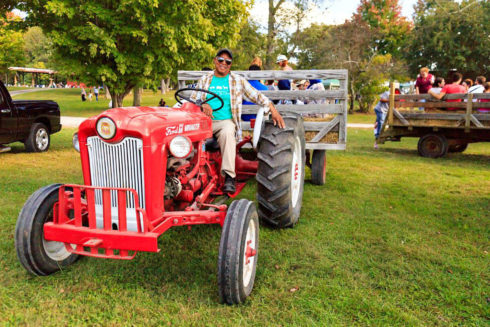 Tractor and hayride at Harvest festival