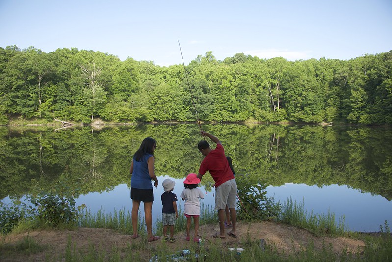 A family fishing