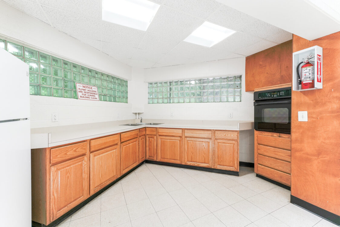 Kitchen inside Spencerville Local Park Activity Building