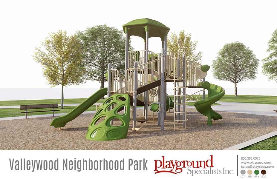 playground with slide climbing apparatus