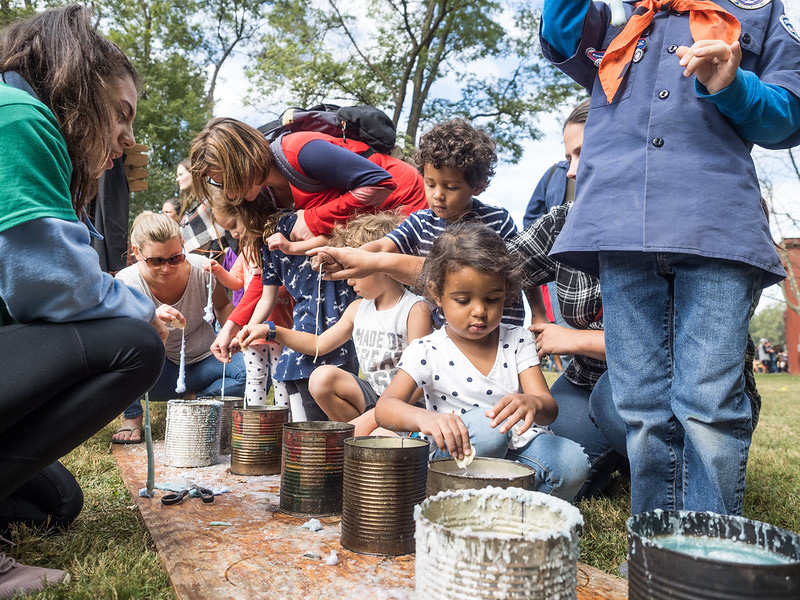 kids with interactive activity