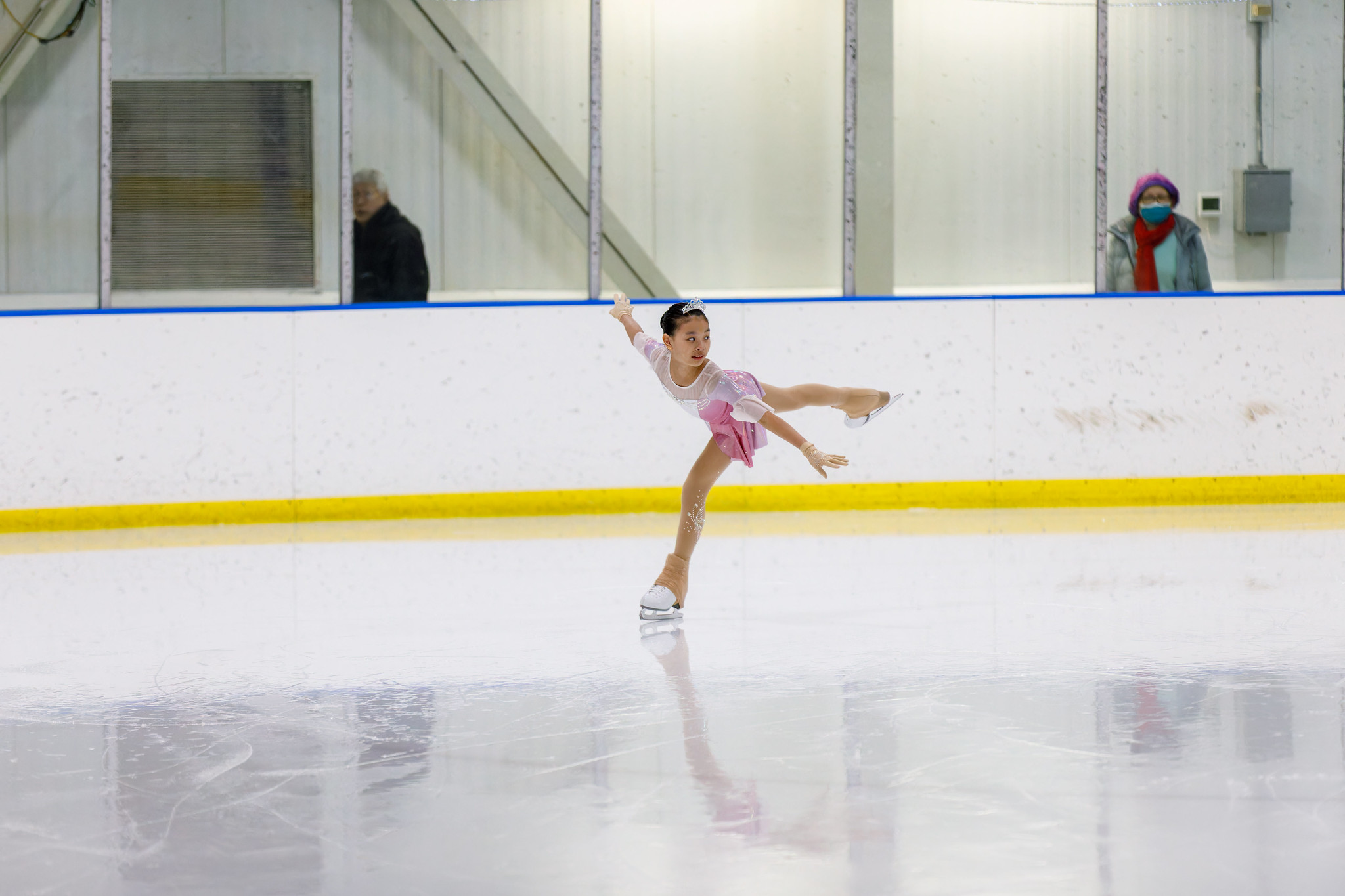 cabin john ice show one child doing a axel spin