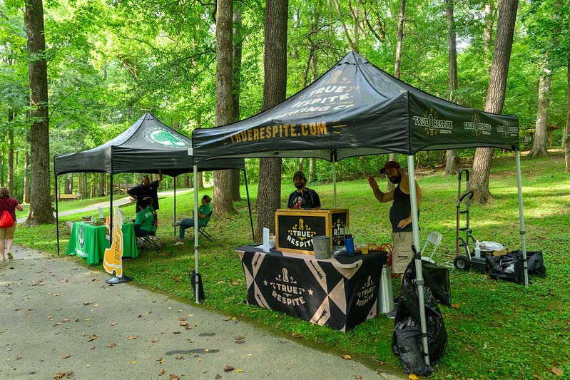 montgomery parks staff welcome park visitors at Montgomery parks  summer concert