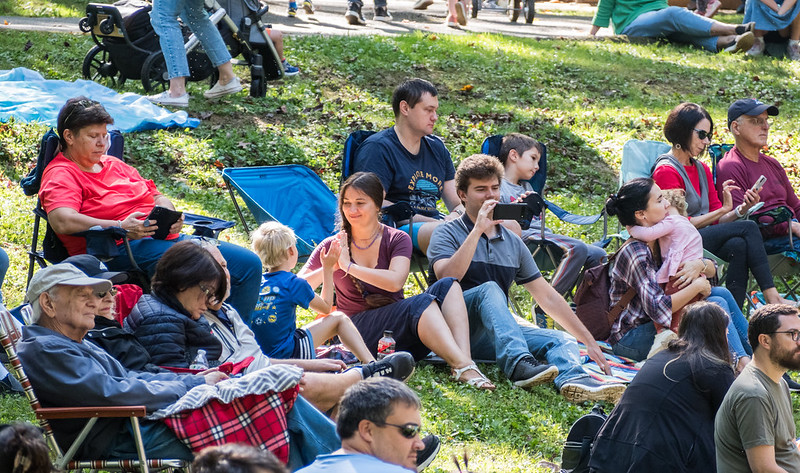 fans watching band play at sunday serenade